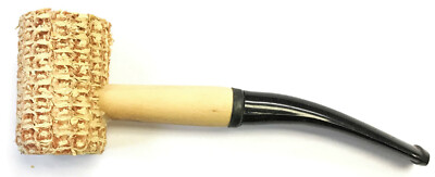 Eclipse Large 5.5'' Corn Cob Tobacco Herb Pipe, Curved Mouth Piece, PIPC2C-1