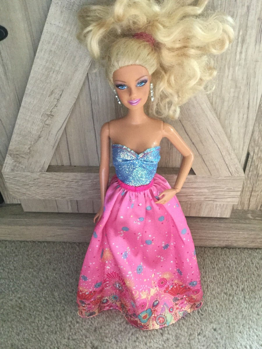 barbie cut dress 2010 Mattel Barbie Cut N Style Princess #T7362 Barbie Doll Long Gown Pink  Dress