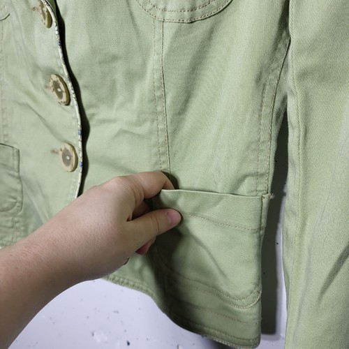 Zinc Women's Lime Green 3 Button Blazer with Pockets Size Medium Y2K Neon - Picture 5 of 11