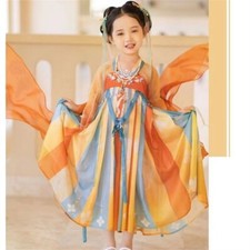 Chinese Traditional Hanfu Long sleeved chiffon dress Fairy Costume Girls Ancient