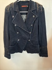 Alice  Olivia Military denim jacket size S P Blue