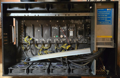8 GPU Crypto Mining Rig with 1600W PSU