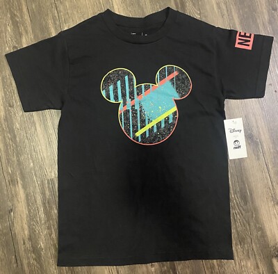 Disney Collection By Neff Mickey Mouse Retro Paint Splatter Graphic Tee Shirt S