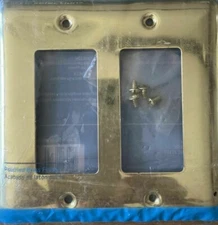 Style Selections 2-Gang Decora Style Wall Plate - Polished Brass - 0086231 - NEW