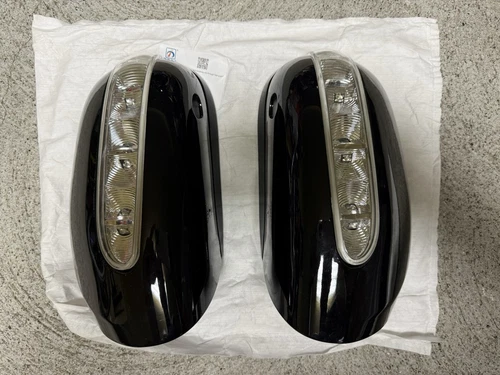 Black Mercedes Benz W220 Side Mirror Covers Turn Signals 2208100964GC Left Right
