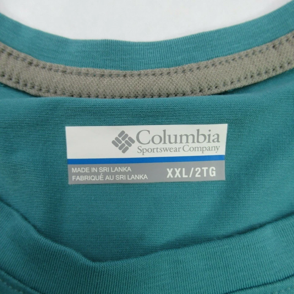 Columbia Shirt Mens 2XL Short Sleeve Green Lightweight Casual Workout Pocket - Изображение 3 из 4