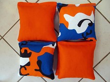 Quality Cornhole Bags corn hole Limited Edition: Camouflage Camo/Orange Set of 8