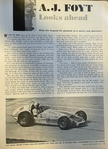 1965 Rennfahrer A. J. Foyt
