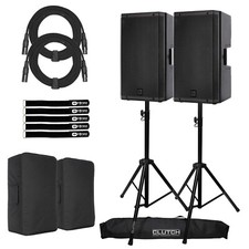 RCF ART 935-A 15" Digital Active Powered Speakers Pair w Covers Stands