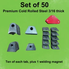 Weld on Tabs and mounts, -Pack of 50 Thick 3/16" Steel Tabs, Chassis, Rat Rod