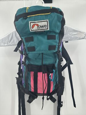 Vintage Lowe Alpine Systems Cloud Walker 2 II Hiking Backpack Pink Purple Green