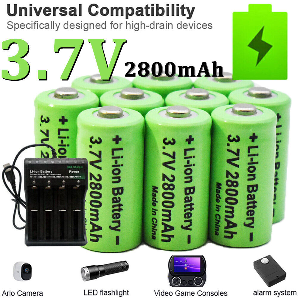 Safe Rechargeable Batteries/ Charger for Camera and Flashlight Lot-image