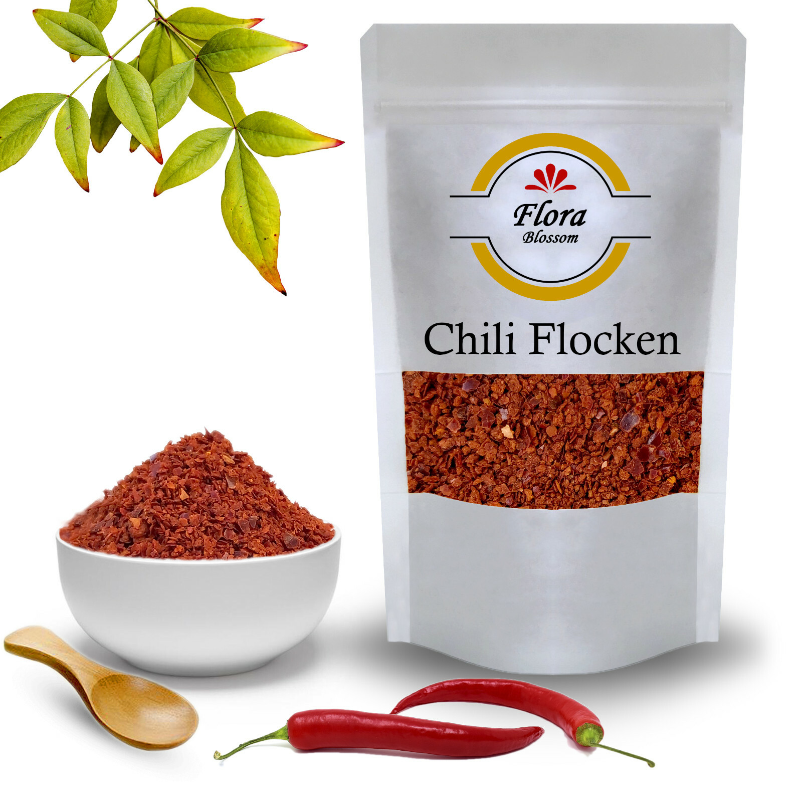 Chili Flocken ohne Kerne - Chilli rot geschrotet - Natürlich ohne Zusätze ⭐⭐⭐⭐⭐
