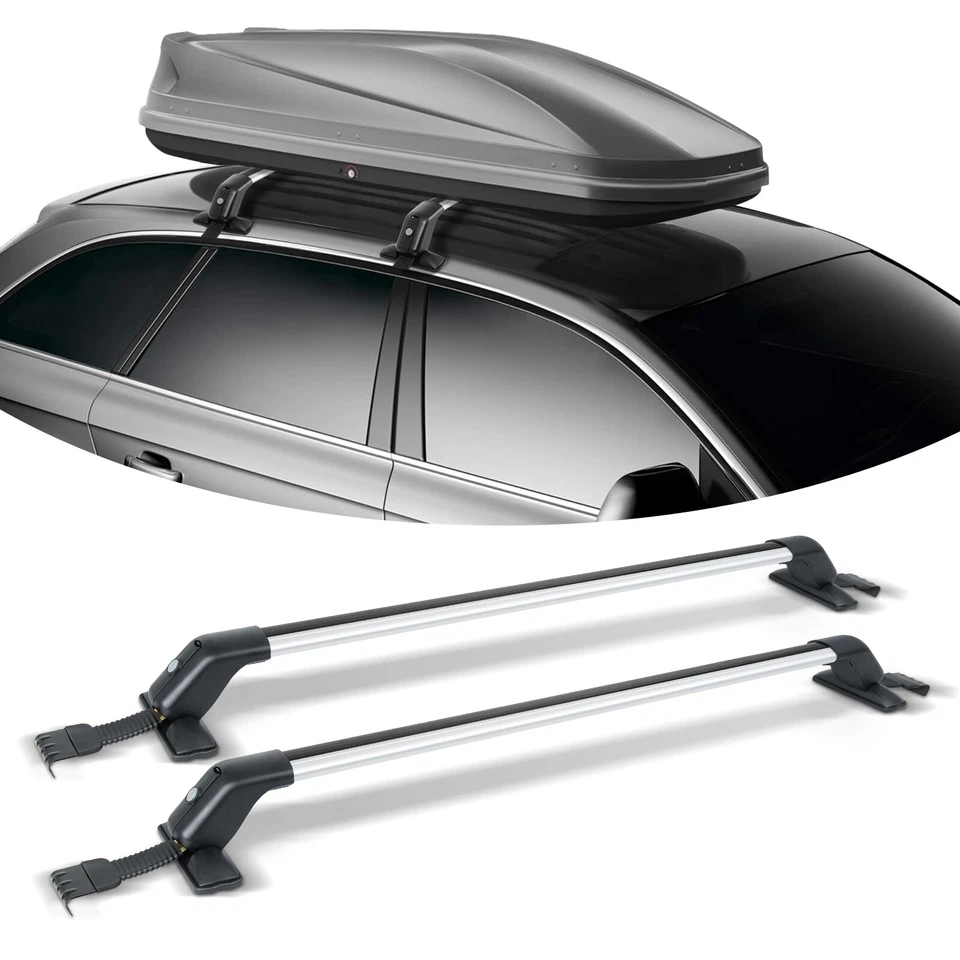 For AUDI A4 S4 RS4 Bare Roof Rack Crossbars Luggage Cargo Kayak Bike Carriers - Image 2 of 4