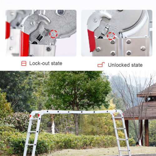 12 IN 1 Multi-Purpose Aluminium Combination Folding Ladder Foldable 4.7M Step - Picture 3 of 19