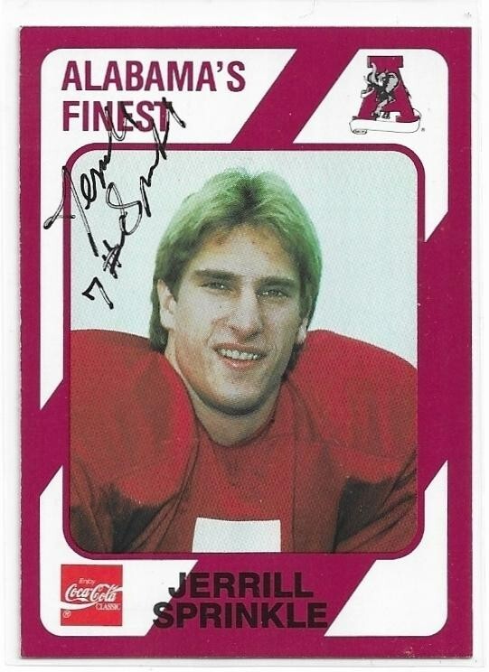 JERRILL SPRINKLE Autographed Signed 1989 card 354 Alabama Crimson Tide  Football