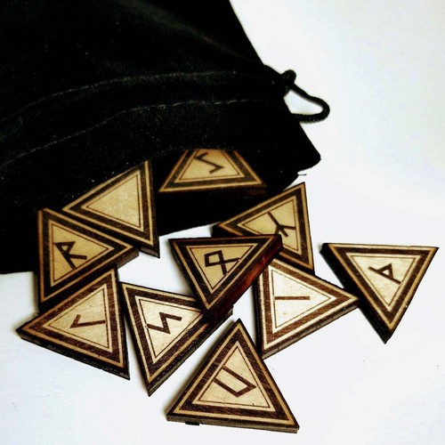 Norse Futhark Pocket Rune set, Divination rune Set, Odin knotwork viking USA - Picture 2 of 6