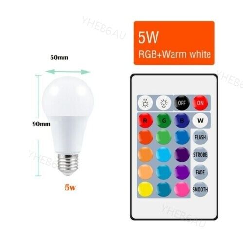 E27 RGB Magic Light LED Lamp Bulb with Wireless Remote Control 16 Color 9H - Picture 13 of 17