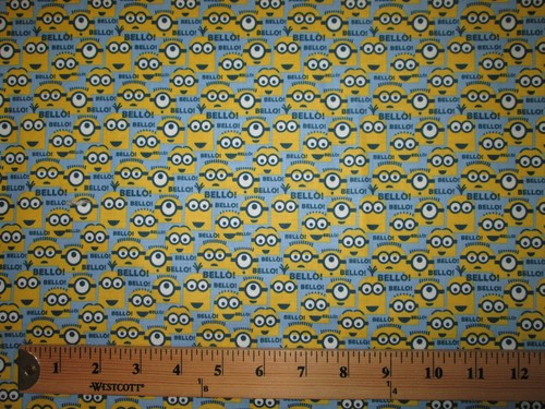 MINIONS GRAPHICS BELLO WHERES MY MASK MINION DESPICABLE ME COTTON FABRIC FQ - Picture 4 of 7