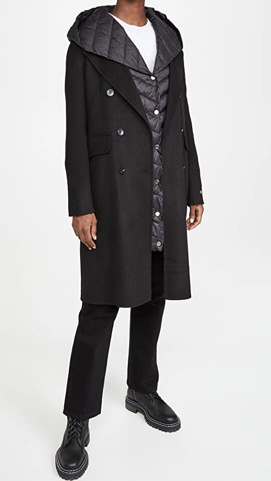 SOIA KYO Viola 3 in 1 Double Breasted Wool Coat W Removable