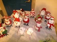 14 HOLIDAY CHRISTMAS SNOWBIRD OWL THEME DECORATIONS KNIT BODY CLOTHES