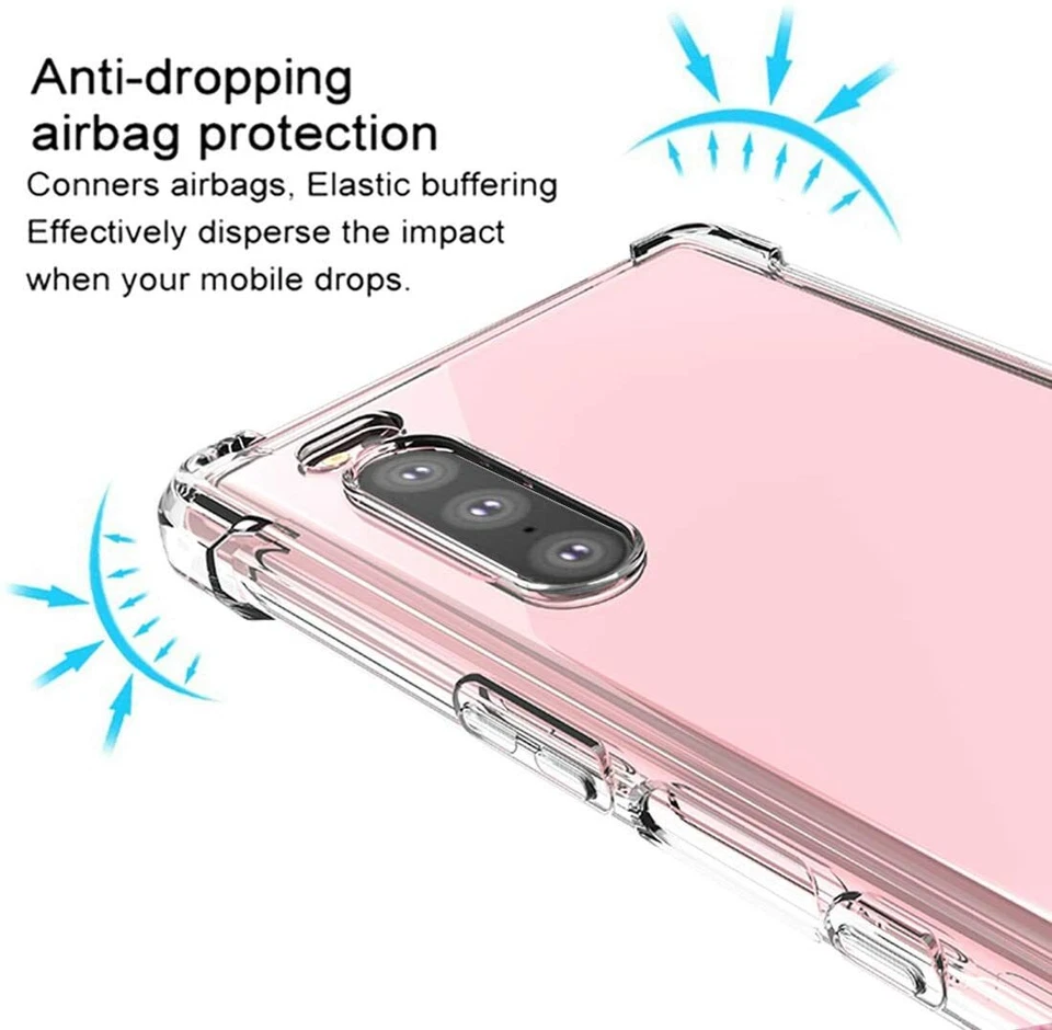 Funda TPU suave transparente a prueba de golpes para Sony Xperia 1 5 10 VII VI V IV III II Foto 4 de 4