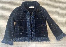 Zara navy blue tweed blazer girls size 7
