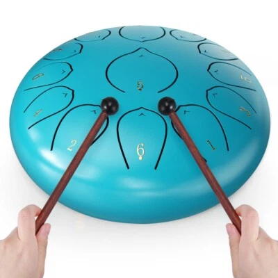 VUSSY Handpan 12" 13 Töne Zungentrommel Handpan Steel Drum Tongue Drum Tasche Schlägel