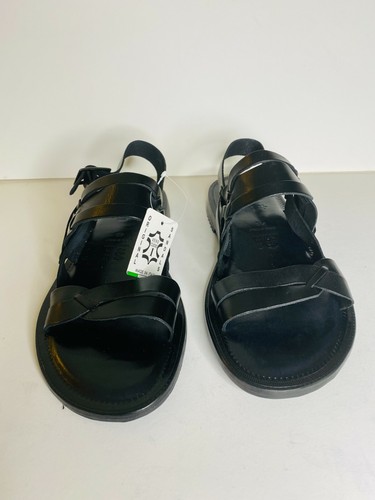 Italienische Herren Leder Sandalen Farbe Schwarz Größe 42