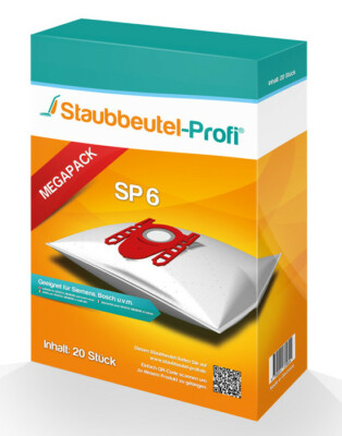 20 Staubsaugerbeutel Staubbeutel-Profi SP6 geeig. für Bosch BGB6MPOW
