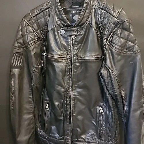 Harley Davidson LARGE WILLIE G Perforated Distressed Leather Jacket 98113-16VM - Picture 10 of 23