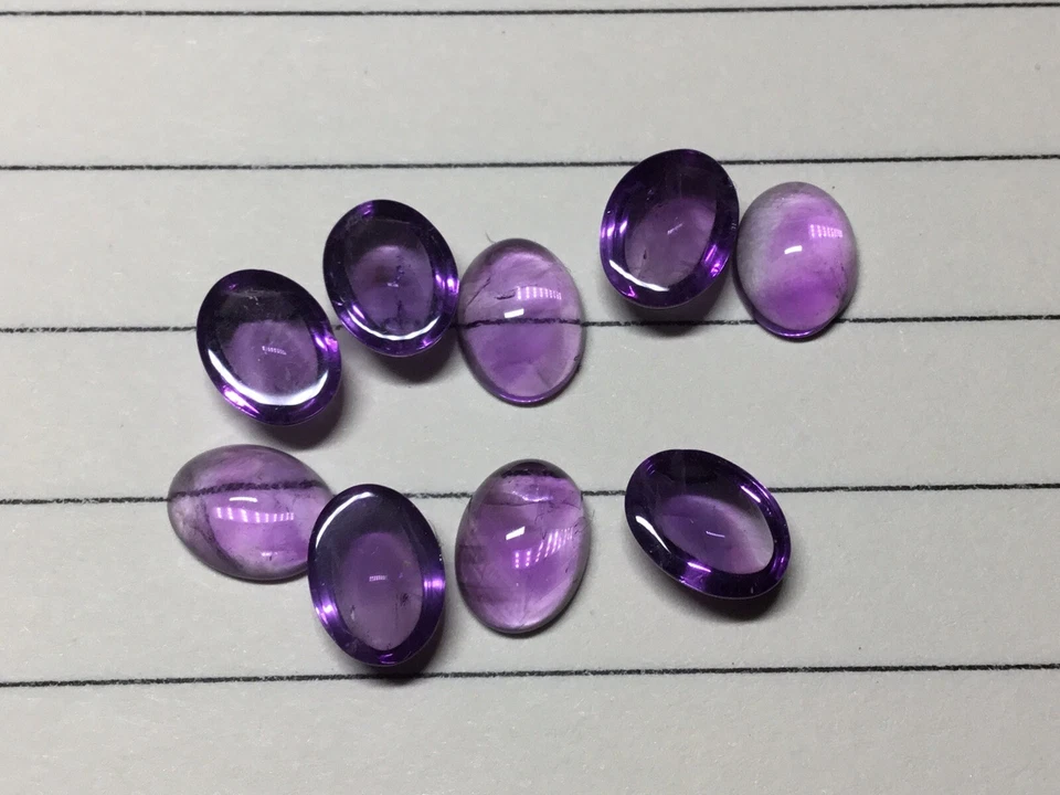Finest Natural Amethyst Cabochons, Oval 8x6MM , 9pcs =10.08ct Sold as LOT. - Image 4 of 4