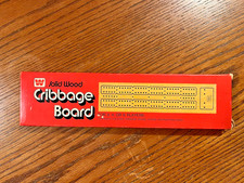 Vintage Whitman Solid Wood Cribbage Board 4230 Metal Pegs  100 Comp/Excellent