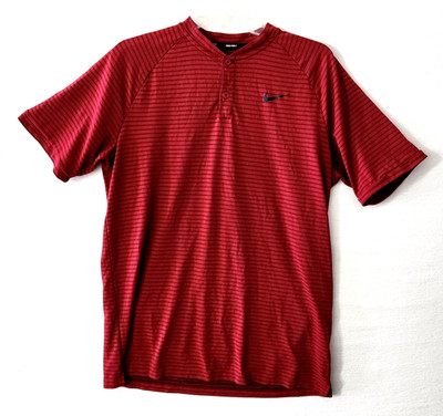 Nike Golf Zonal Cooling Polo Shirt Mens L Red Tiger Woods Performance Athletic