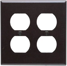 Leviton 2-Gang Duplex Device Receptacle Wallplate, Standard Size, Thermoset, Dev