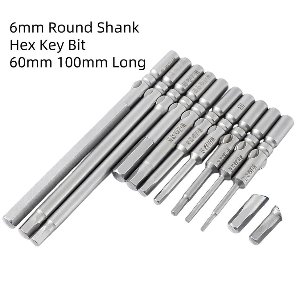 HEX Head Magnetic Screw Driver Bit Or Set Allen Key Impact Power 6mm Round Shank - image 3 of 4