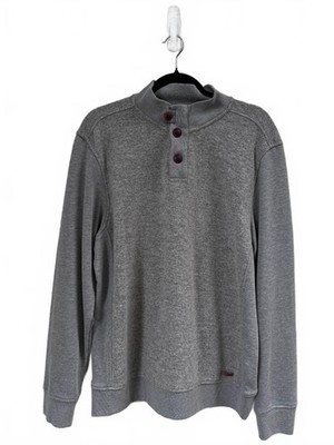 Men s Ted Baker gray long sleeve henley top Size 6 Large 44  chest