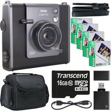 FUJIFILM instax WIDE EVO Hybrid Instant Film Camera with Film Basic Bundle