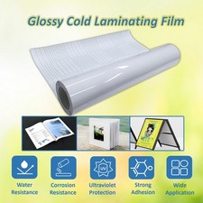 3 Mil Glossy Cold Laminating Film 25" x 1102" Self Adhesive Clear Vinyl Roll