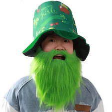 ZDOVLZZPON St. Patrick's Day Irish Top Hat And Green Beard One Size,