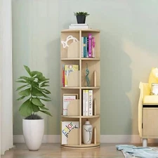 4 Tier Rotating Bookshelf, 360 Display Spinning Bookshelf, Rotating 4Tier-15"D