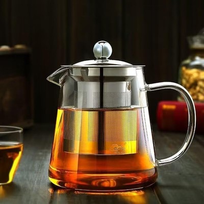 Jarra De Cristal 550 ml Para Hacer Te Caliente Tetera de Vidrio En Estufa