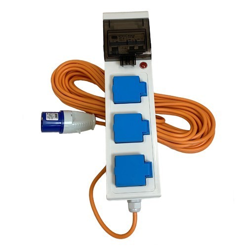 Mobile Mains Power Unit 230v 3 PIN Site- UK plug for Caravan Tent Motorhome