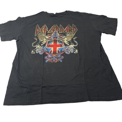 Def Leppard Band T Shirt Black Graphic Print Men's XL