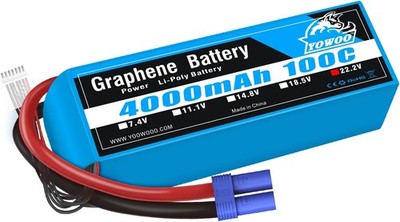 YOWOO 6S 22.2V 4000mAh 100C Graphene LiPo Battery with EC5 Connector for Align