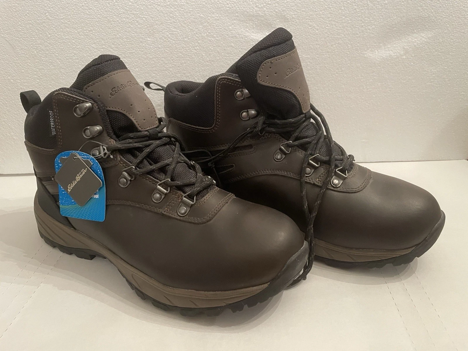 Eddie Bauer Boots Mens 12 Everett Waterproof Hiking Boot Brown Leather