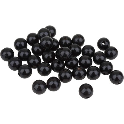 Baier und Schneider Holzperlen 12 mm 30 Stück Schwarz aus Buchenholz