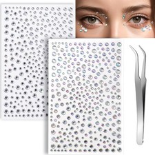 Rhinestone Face Gems Stickers for Makeup, 650PCS Festival Eye Jewels