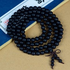 8mm 108 Beads African Natural Wood Buddha Beads Bracelet Unisex Mala Wristband
