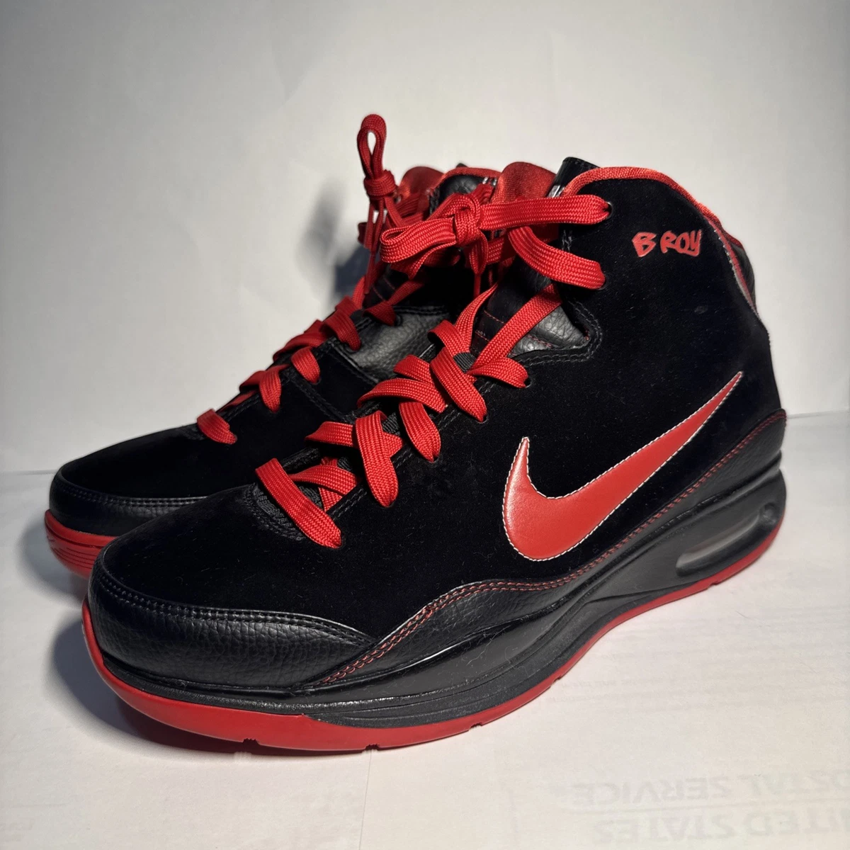 Nike B Roy High Top Basketball Sneakers Black Red Mens Size 10 Shoes 2008 Brandon Roy away shoes Great condition Size... | Depop main image 4